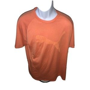 Puma Mens Logo Graphic T-Shirt, Sz. Large, Orange, EUC